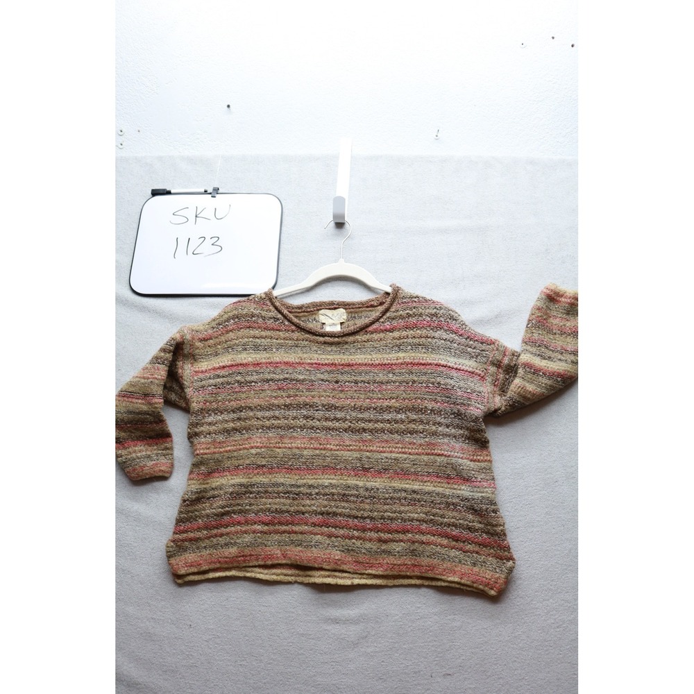 Denim & Supply Ralph Lauren Sweater Womens L Brown Striped Wool Blend Pullover